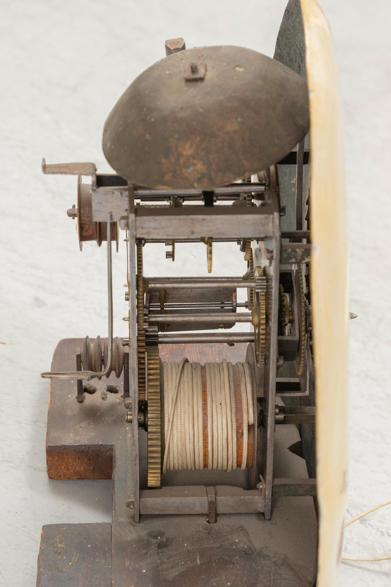 A late Gustavian long case clock, probably Bornholm, circa 1800.