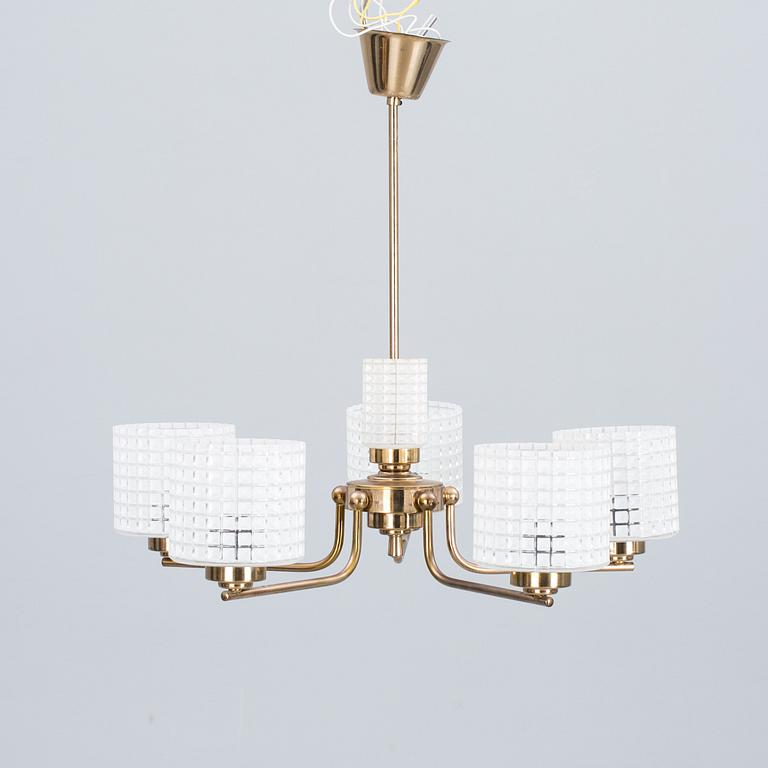 TAKLAMPA, möjligen Carl Fagerlund, Orrefors. 1950-tal.