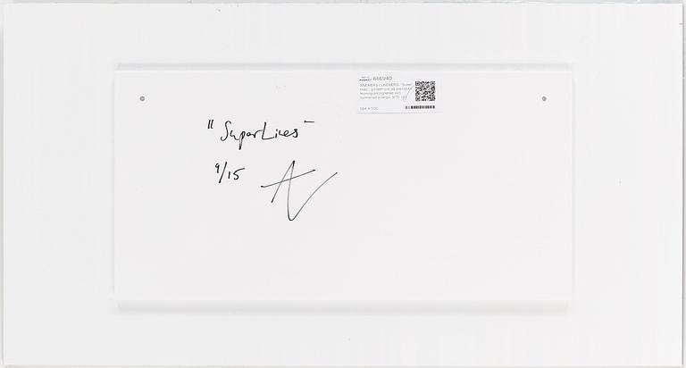 ANDREAS LUNDBERG, "Super lines", gicleetryck på plexiglas, monogramsignerad och numrerad a tergo, 9/15.