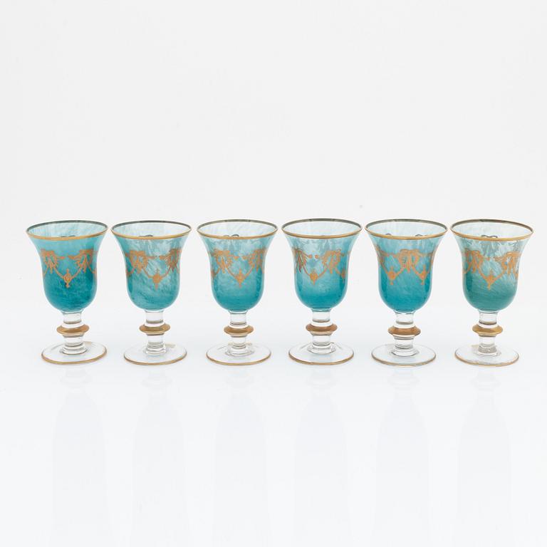 A group of six wine glasses, Neiman Marcus, Italy.