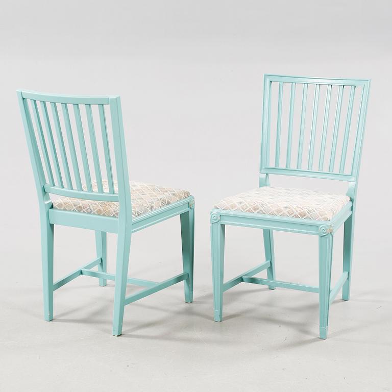 MATGRUPP, 7 delar, Gustaviansk stil, omkring 1900-talets mitt.