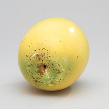 A Hans Hedberg faience apple, Biot, France.