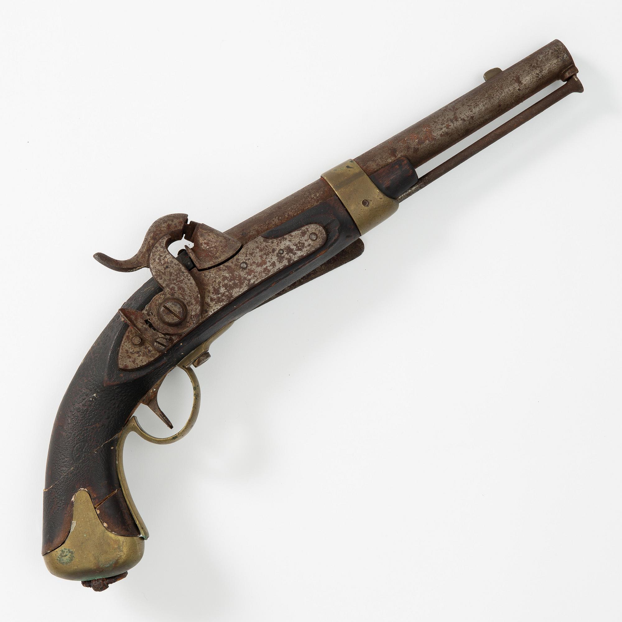 Percussion lock pistol, Swedish, 1845 Navy pattern.
