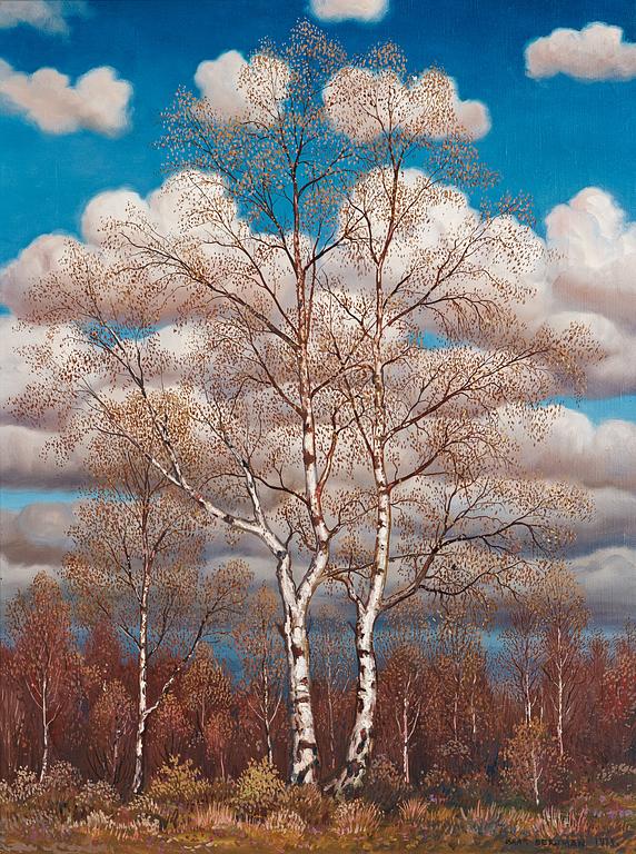 Oskar Bergman, "Björkar i vårskrud" (Birches in the spring).