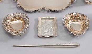 PARTI SILVER, 1800- och 1900-tal. Vikt 514 g.
