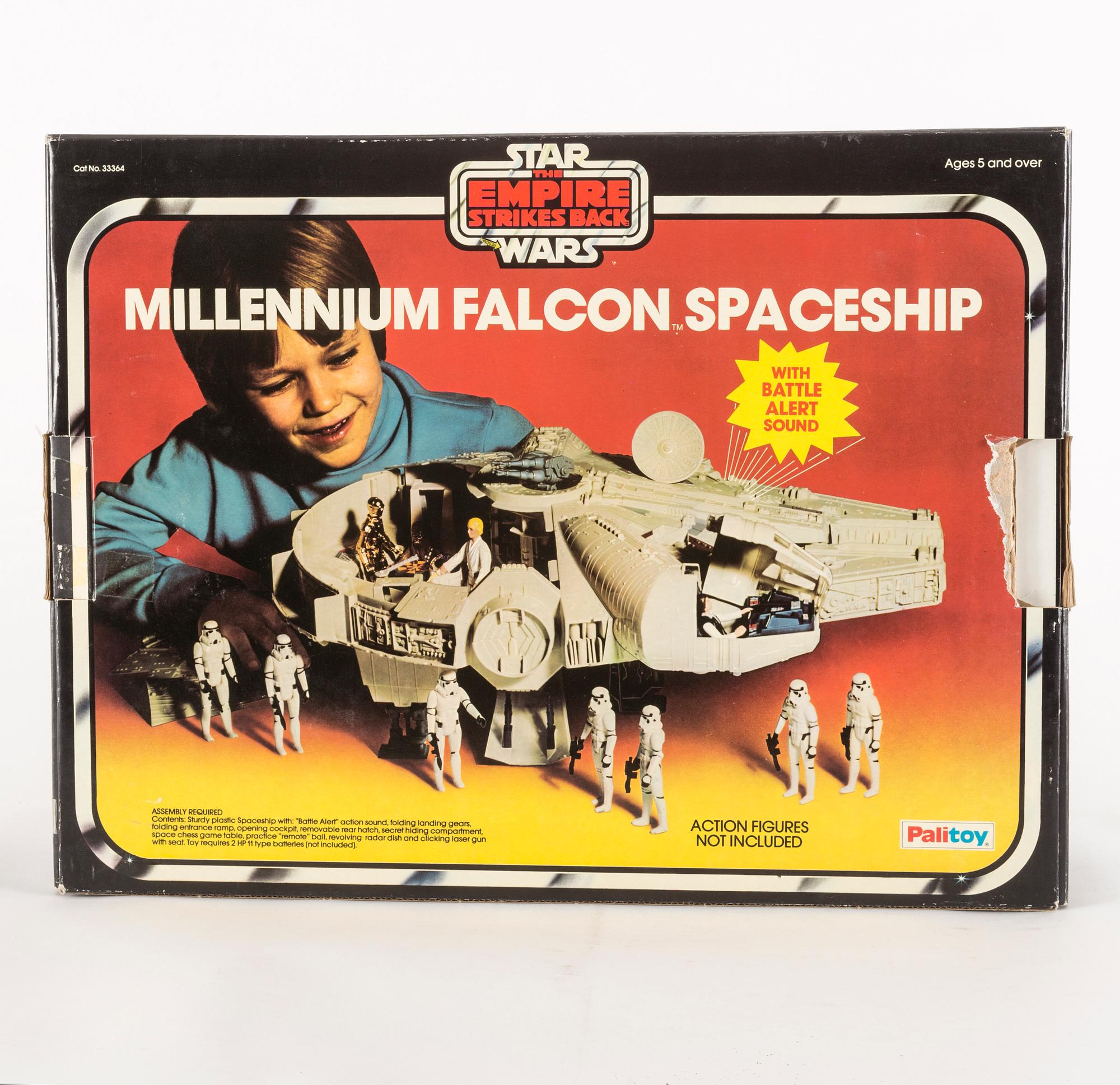 STAR WARS, Millennium Falcon i Palitoy-kartong, Empire Strikes Back, 1979.