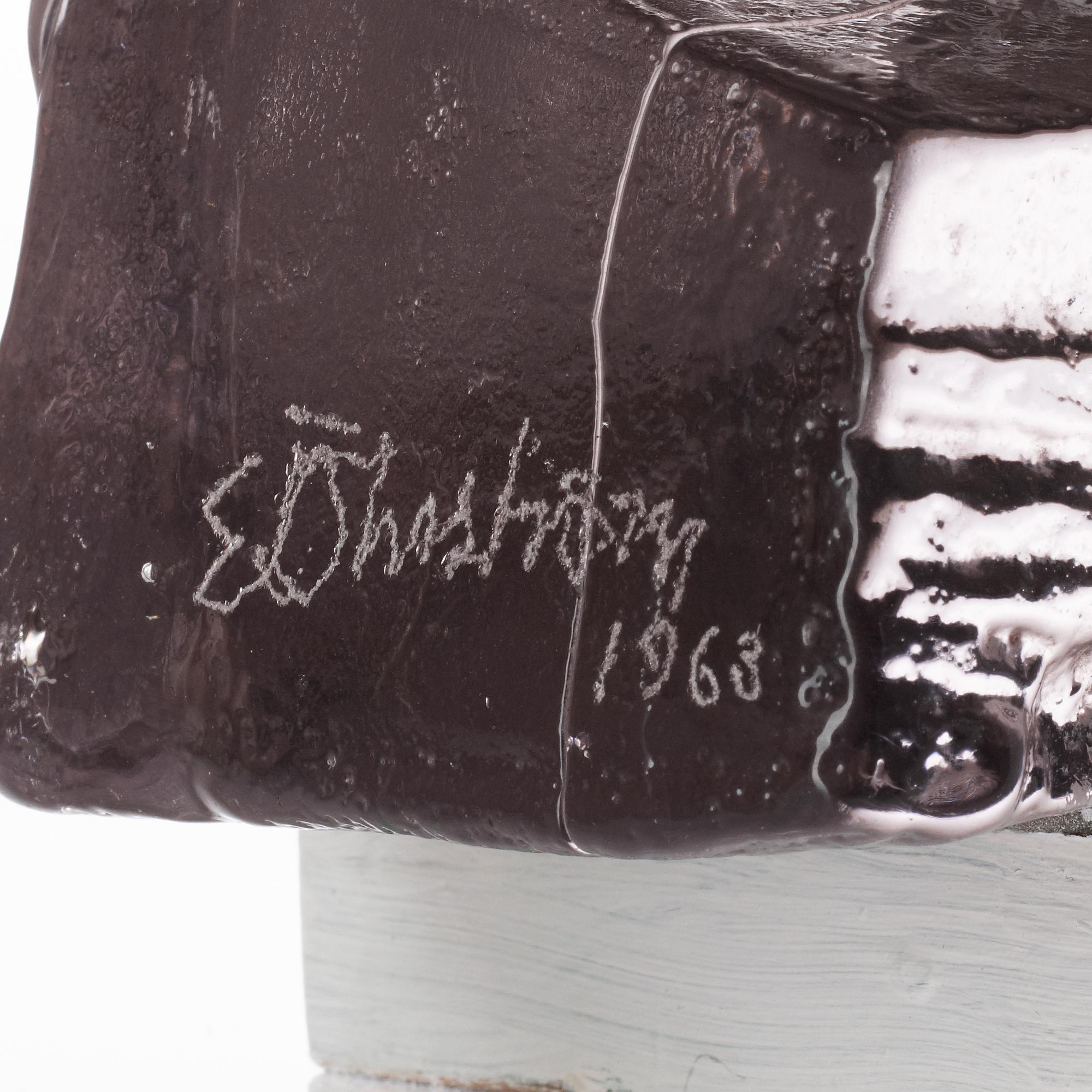 EDVIN ÖHRSTRÖM, skulptur, Lindshammars glasbruk, 1963.