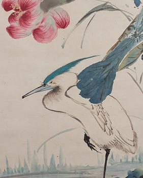 A Chinese hanging scroll, ink and color on paper, Ding Baoshu (1866-1936).