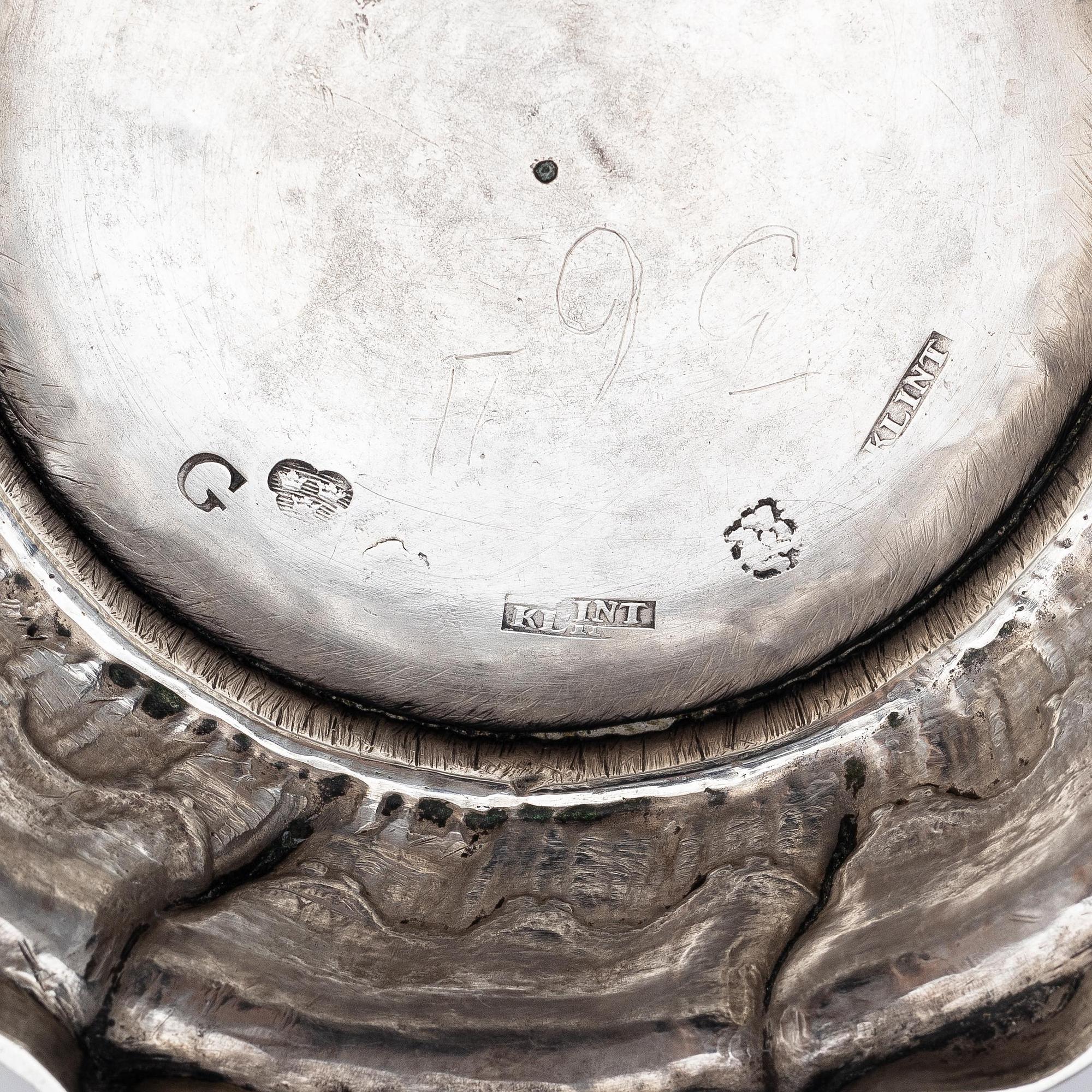A Swedish parcel-gilt silver beaker, mark of Henrik Christoffer Klint the elder, Stockholm, Sweden 1765.