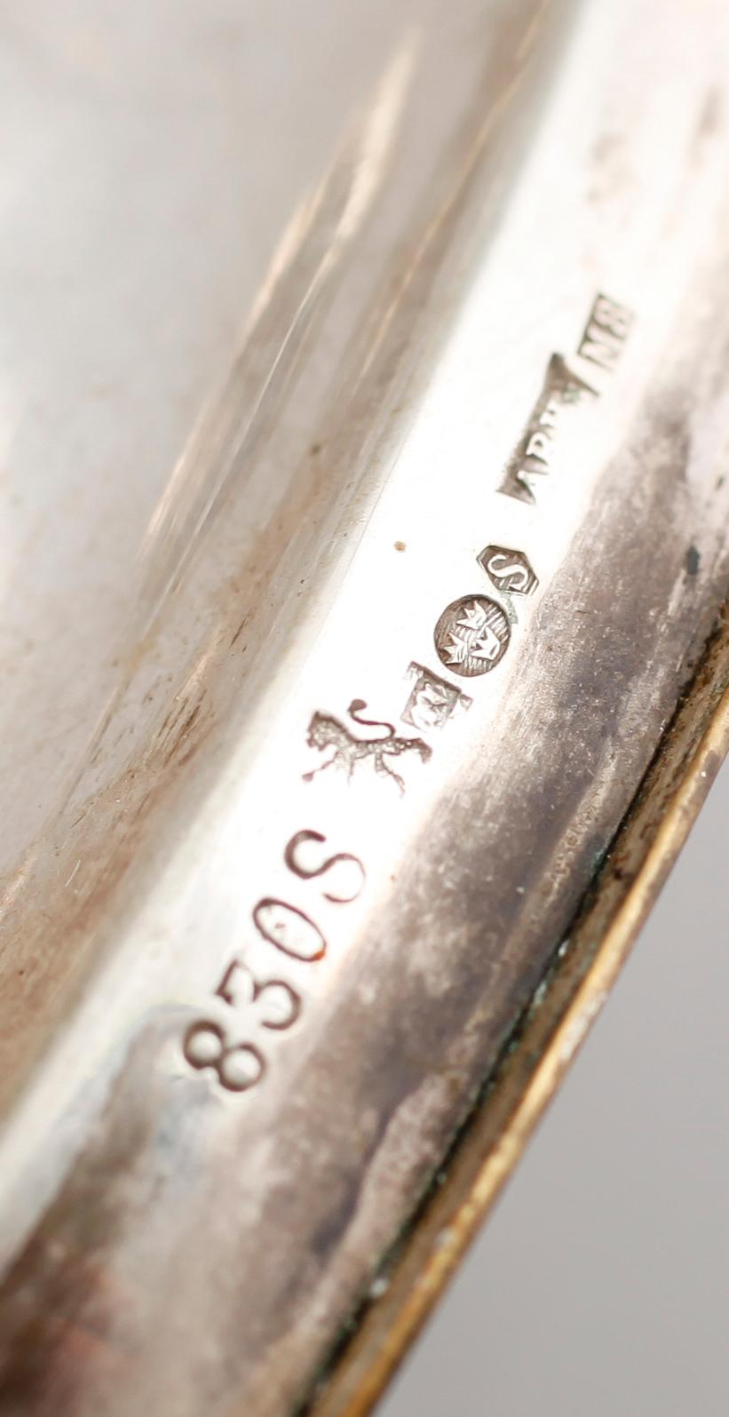 KANDELABRAR, 1 par, silver, 1930-tal. Vikt ca 720 gram.