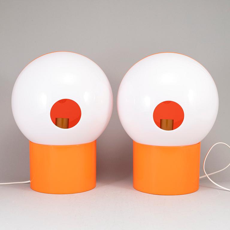 UNO & ÖSTEN KRISTENSSON, a paur of 'Luno table lights, Luxus, 1970's.