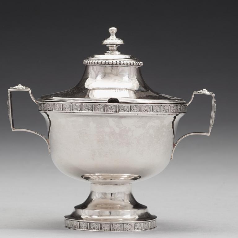 Melchior Faust, sockerskål, silver, Göteborg 1786, gustaviansk.