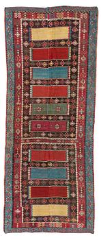 367. An antique Anatolian kilim, c. 374 x 148 cm.