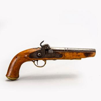 Pistol, percussion, probably Sweden, 19th century first part.