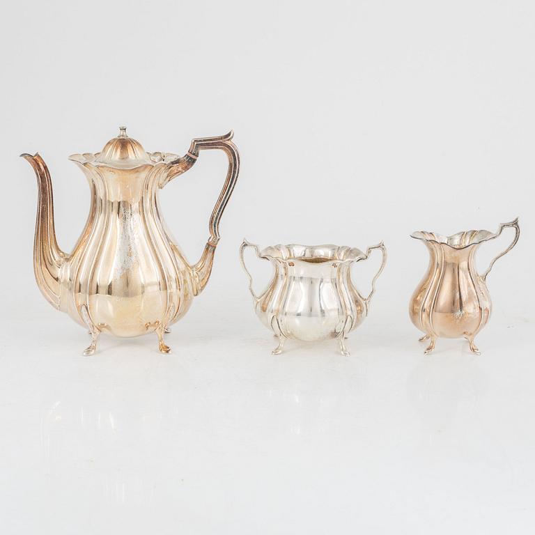 Kaffeservis, 3 delar, silver, GAB, 1929.