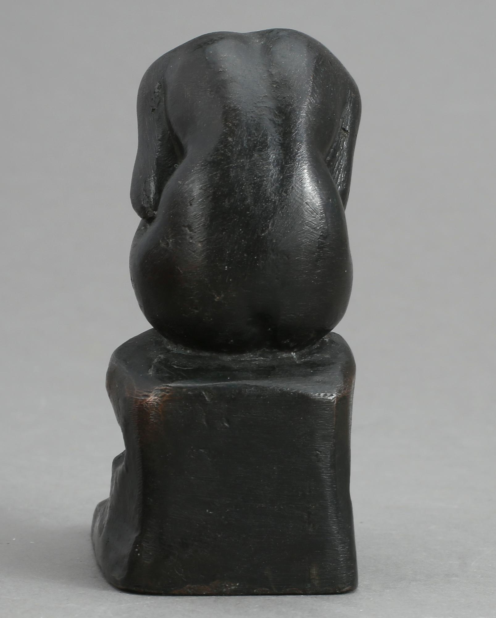 HALVAR FRISENDAHL, skulptur. patinerad vitmetall, signerad.