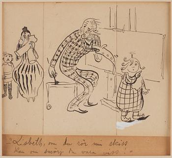 Carl Larsson, Four drawings of the artist's daughter Lisbeth.