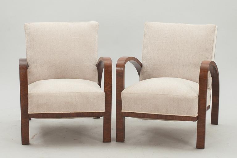 FÅTÖLJER, ett par. Art-deco, 1900-tal.