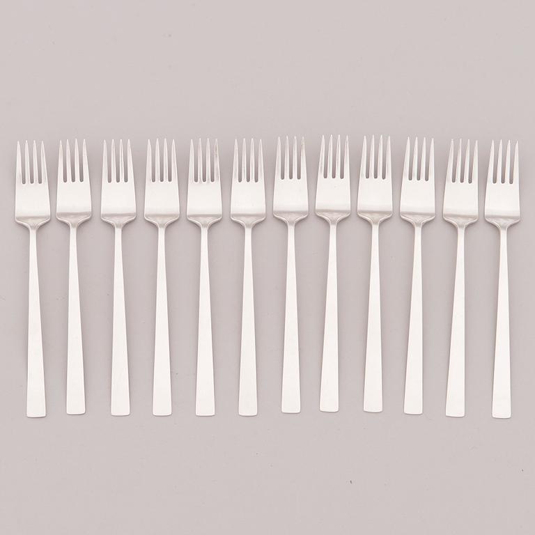 Bertel Gardberg, A 53 piece silver cutlery set 'Birgitt' for Suomen Kultasepät, Turku 1956-1968.