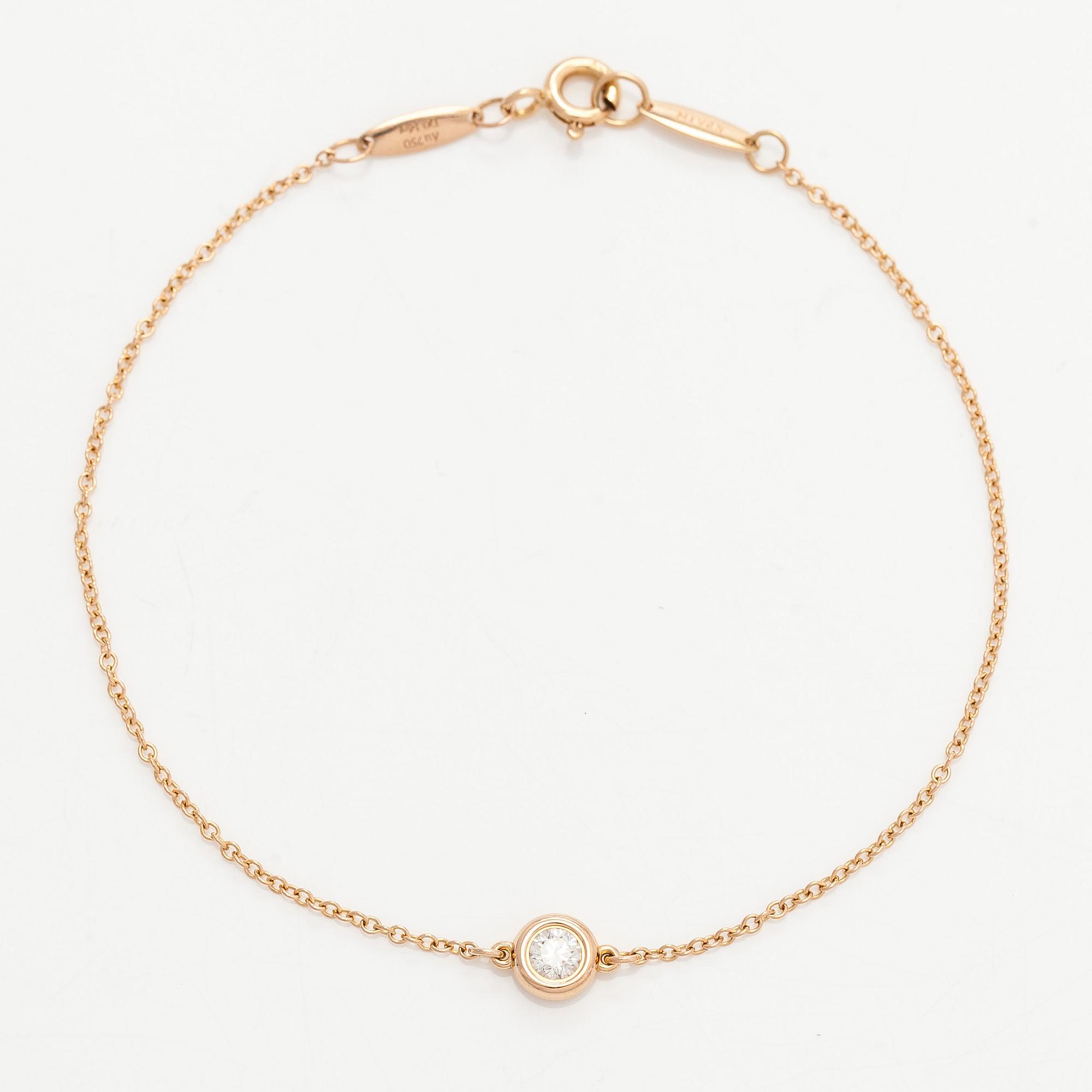 Tiffany & Co, Elsa Peretti, armband, "Diamonds by the Yard", 18K guld med en diamant.