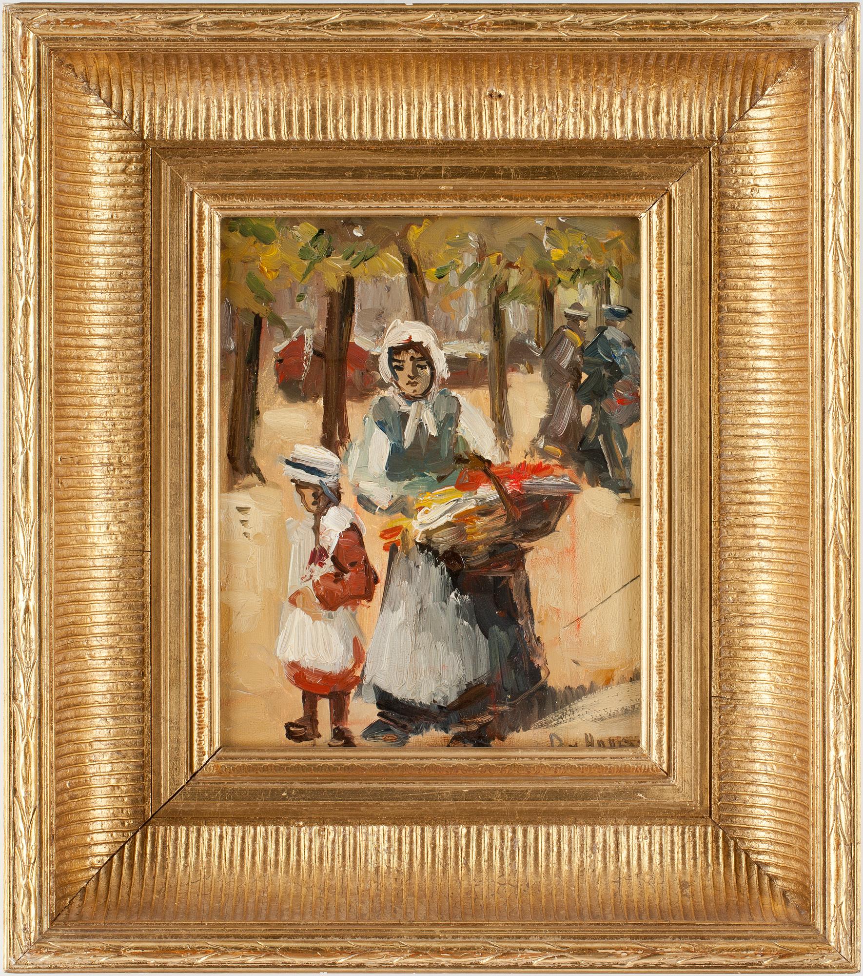 OKÄND KONSTNÄR, ett par, olja på pannå, 1900-talets början.