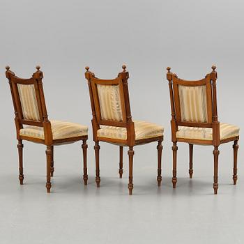 STOLAR, 3 st, Louis XVI-stil, omkring 1900.