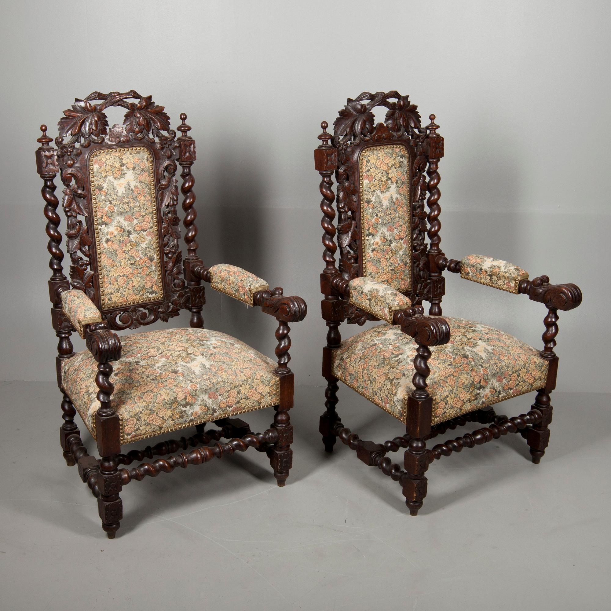 KARMSTOLAR, ett par, barockstil, ca 1900.
