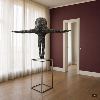 Dekorativ skulptur, patinerad aluminium, Art People Gallery Paris, 2000-tal.
