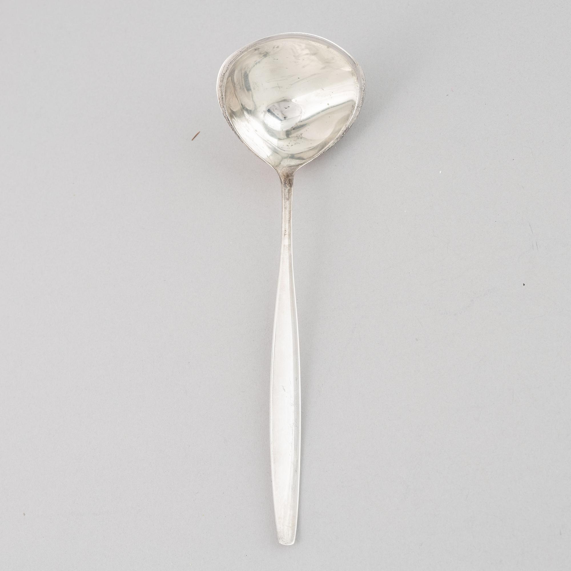 Tias Eckhoff, cutlery set, 99 pieces, sterling silver, "Cypress", Georg Jensen, Denmark.