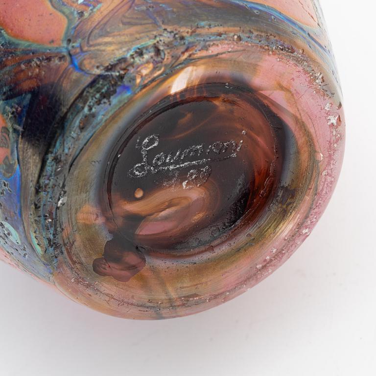 Ada Loumani, a glass vase, signed.