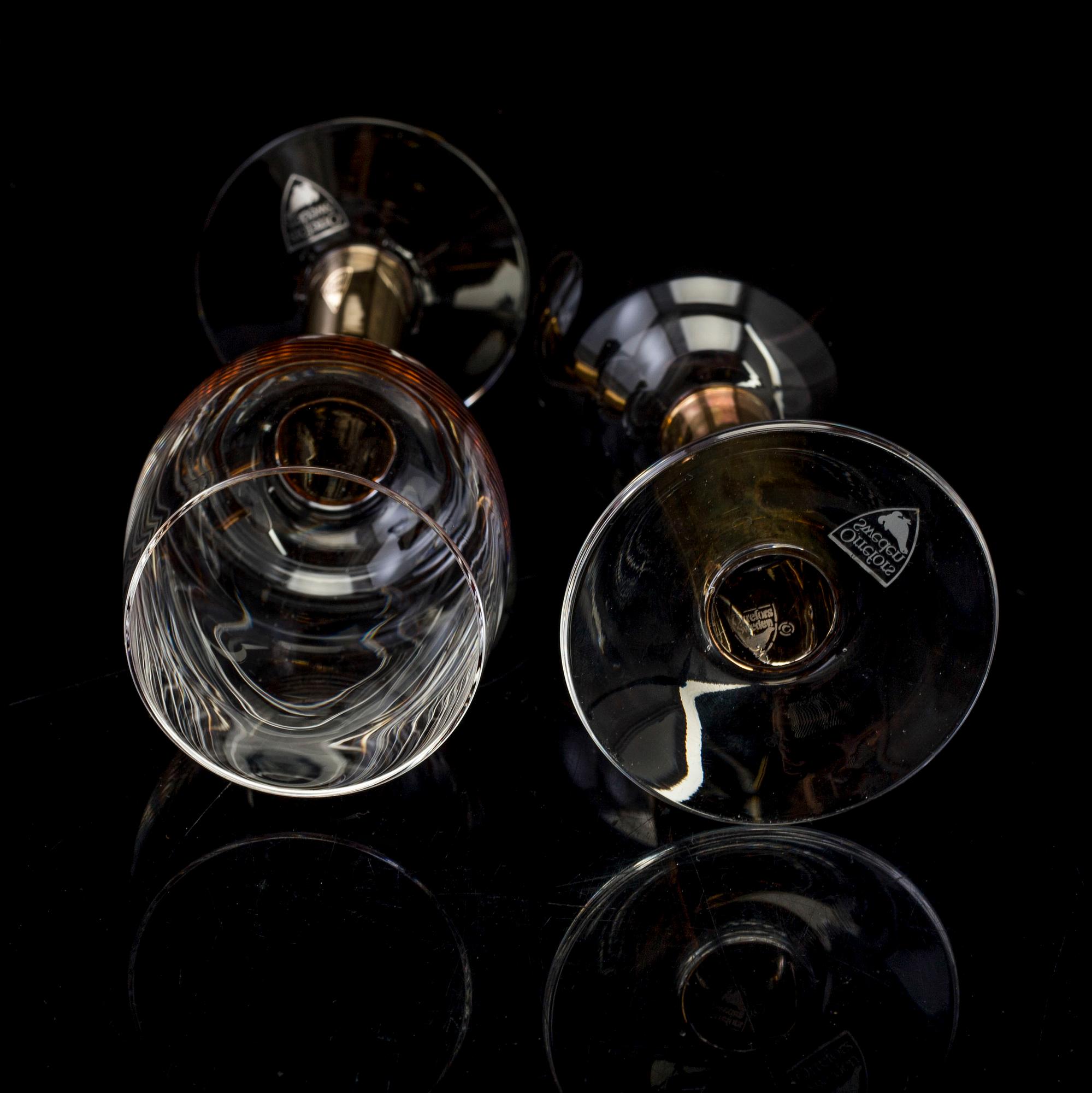 Six Gunnar Cyrén 'Nobel' wine glasses, for Orrefors.