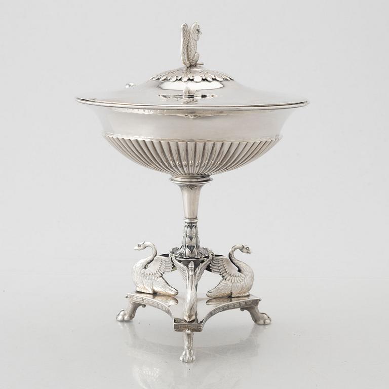 Adolf Zethelius, a silver sugar bowl, Stockholm, Sweden, 1816.