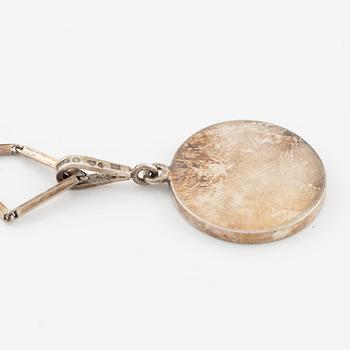 Claës E. Giertta, hänge med kedja, silver, Stockholm 1967.