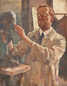 Lotte Laserstein, Walther Beyer sculpturing Lotte Laserstein
"Der Bildhauer – Walther Beyer, modellierend".