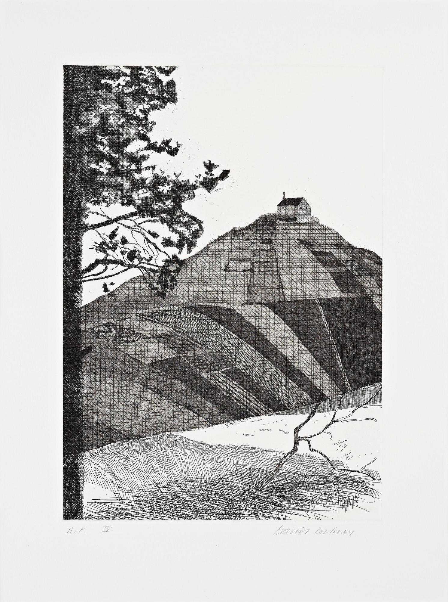 David Hockney, "A Wooded Landscape" from "Six Fairy Tales from the Brother's Grimm".