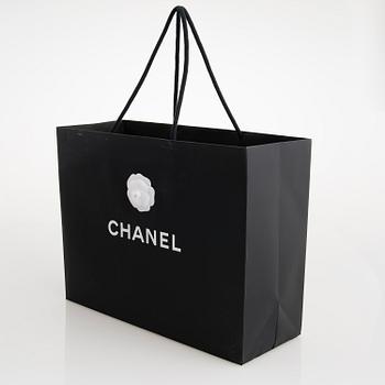 CHANEL, A Large Black Leather Shopping Bag.