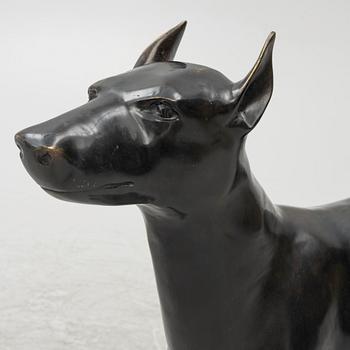 A decorative sculpture of a dog, 20th/21st century.