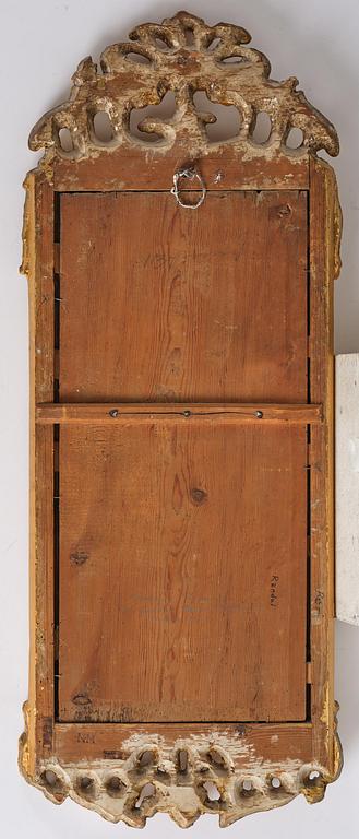 A rococo giltwood mirror by N. Meunier (master i Stockholm 1754-97).