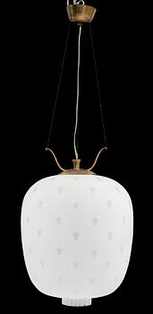 TAKLAMPA, möjligen Orrefors, omkring 1900-talets mitt. Höjd 54 cm.