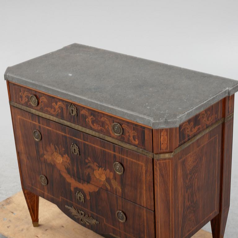 A Gustavian style chest of drawers, early 20th century.