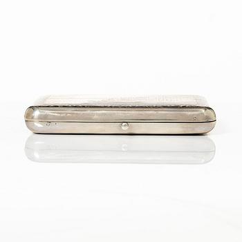 A Russian silver niello cigarette case, silver, Moscow, second half of the 19th century.