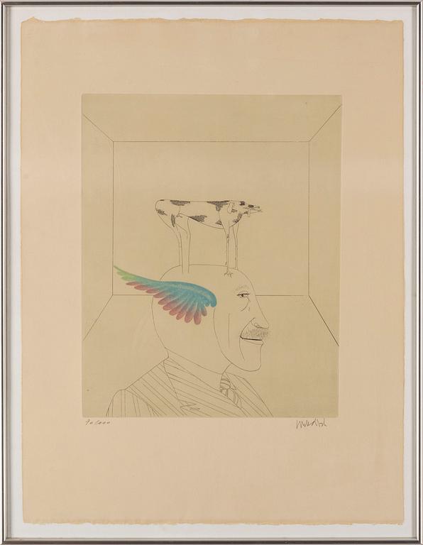 PAUL WUNDERLICH, colour aquatint, signed 90/100.