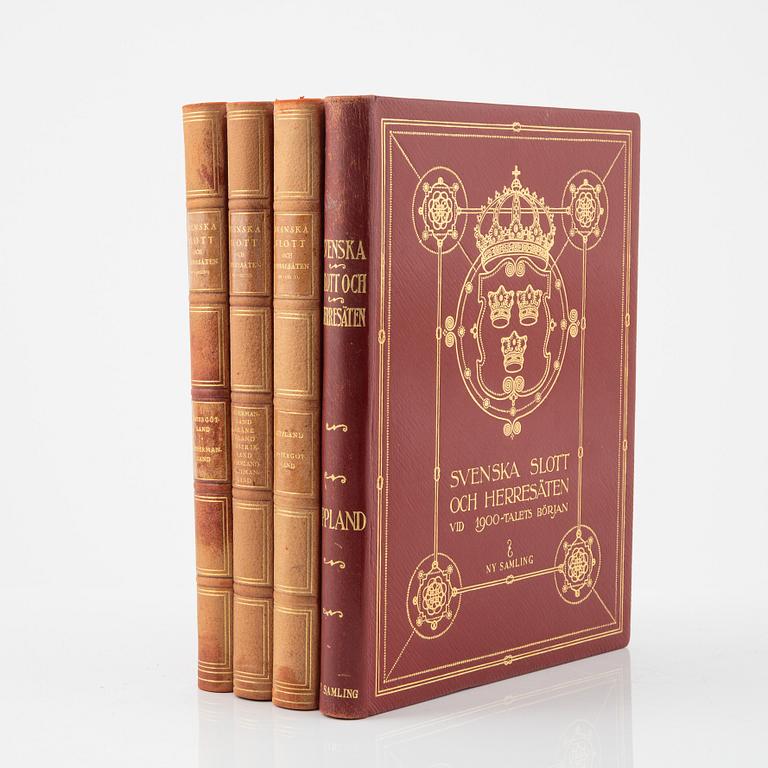 Bokverk, Svenska slott och herresäten, ny samling, 3 + 1 volymer, Natur och Kultur, Stockholm, 1932-1934.