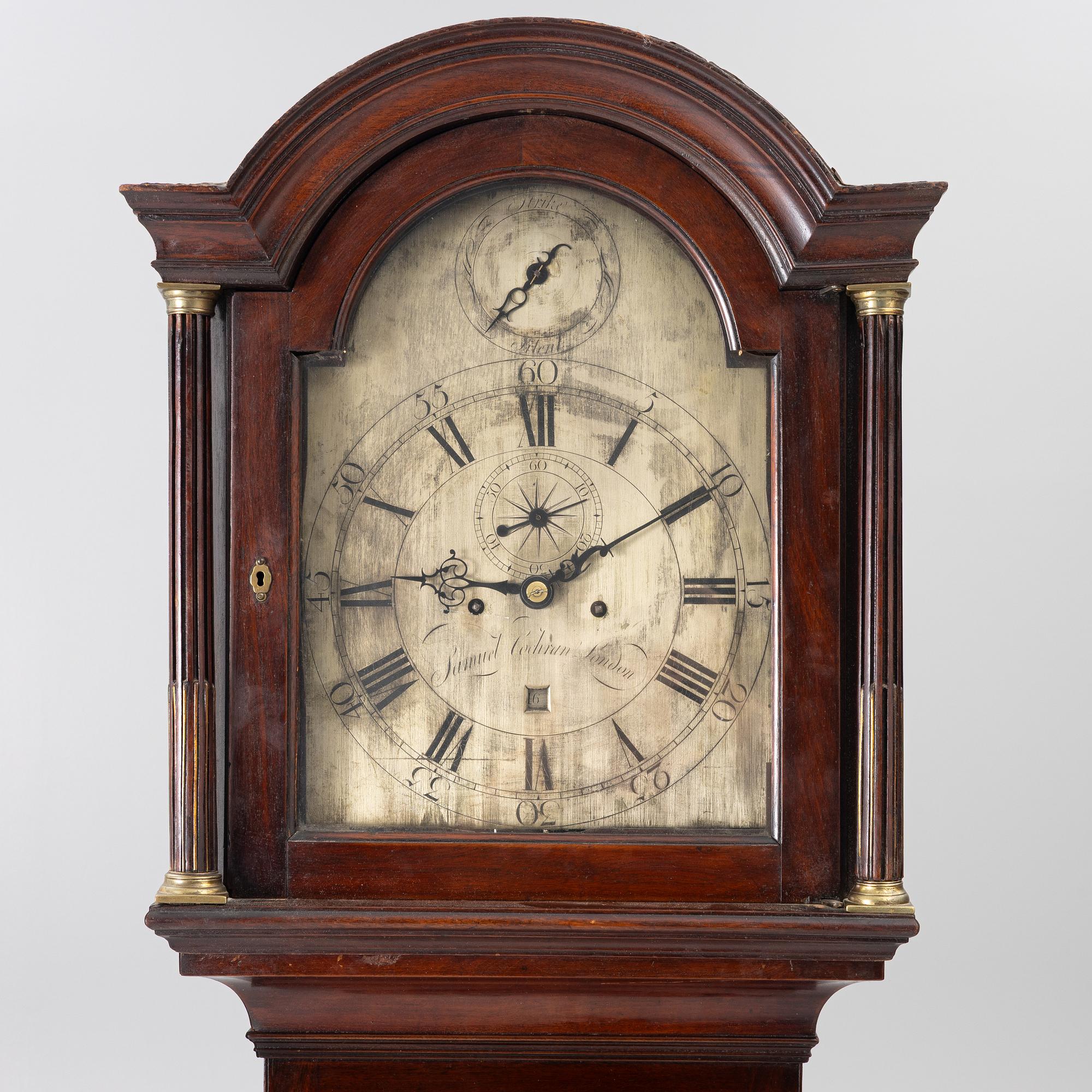 Longcase clock, 19th century, England.