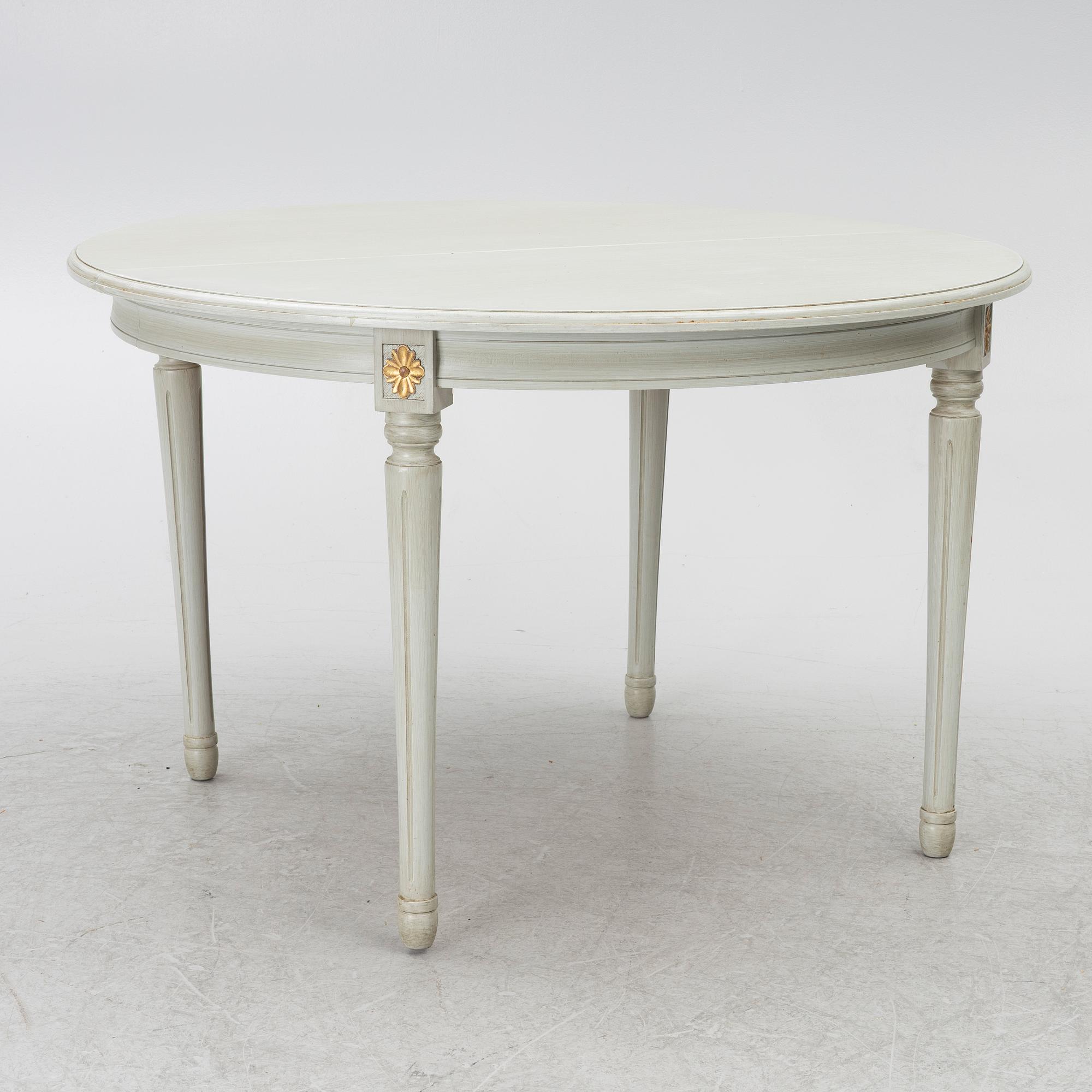A Gustavian style 'Vegeholm'dining table, KA Roos, second half of the 20th Century.
