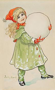 937. Jenny Nyström, Girl with snowball.