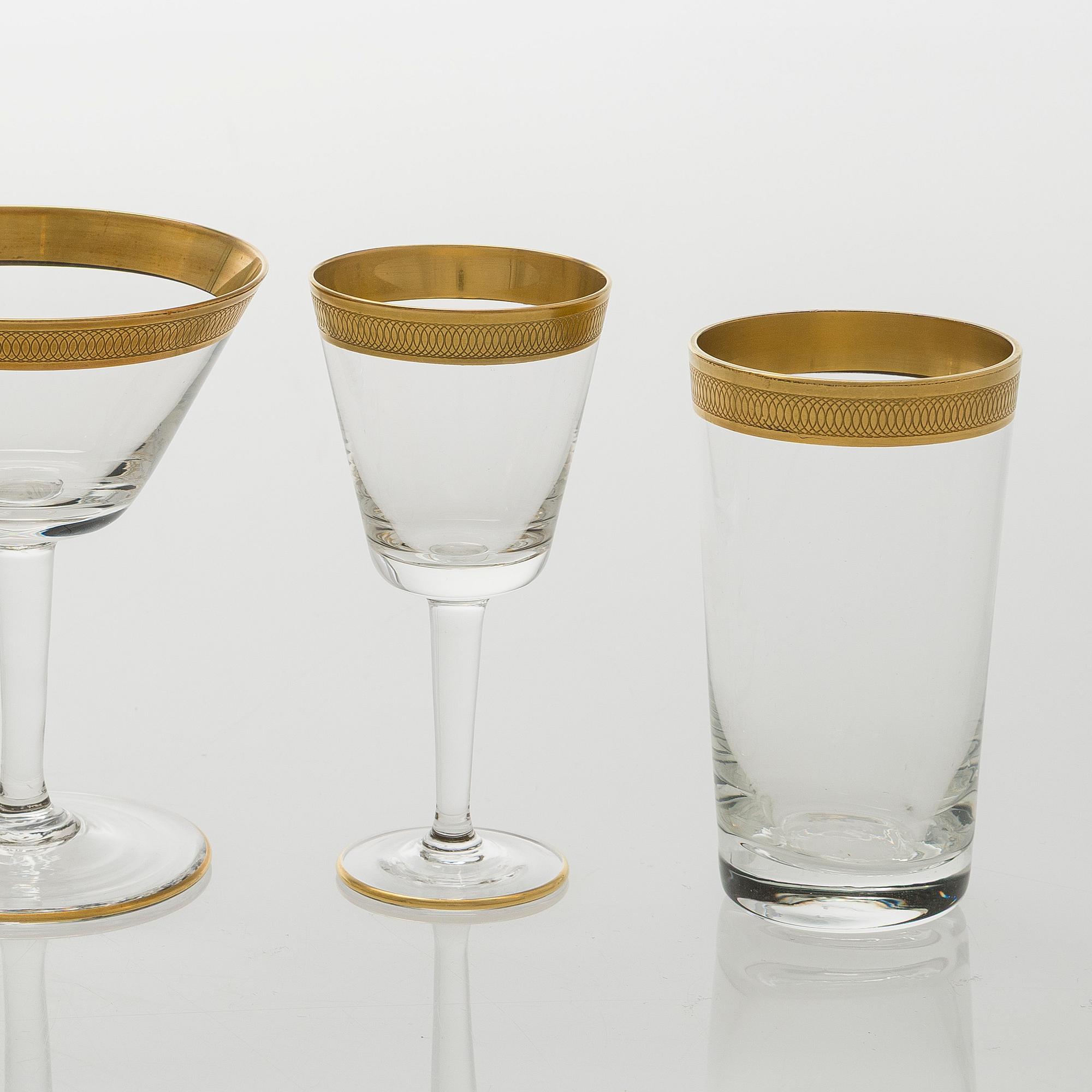 Glasservis, 74 delar, 1900-talets mitt.