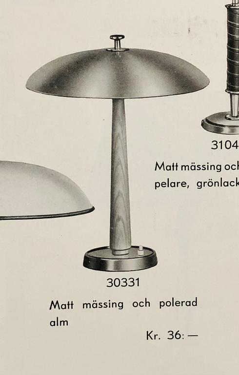 Bertil Brisborg, eller Erik Tidstrand, bordslampa, modell "30331", Nordiska Kompaniet, 1940-tal.