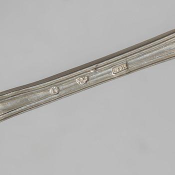 Bestick, 19 st, silver, bl a CF Hultbom, Stockholm, verksam 1825-1860,