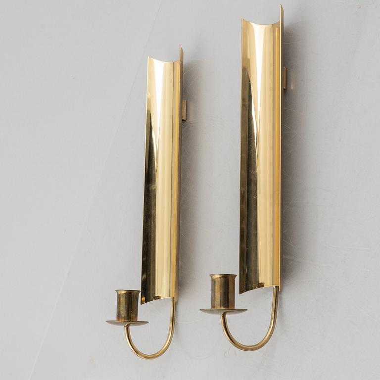 Pierre Forssell, a pair of wall sconces, 'Reflex', Skultuna, 1990-94.